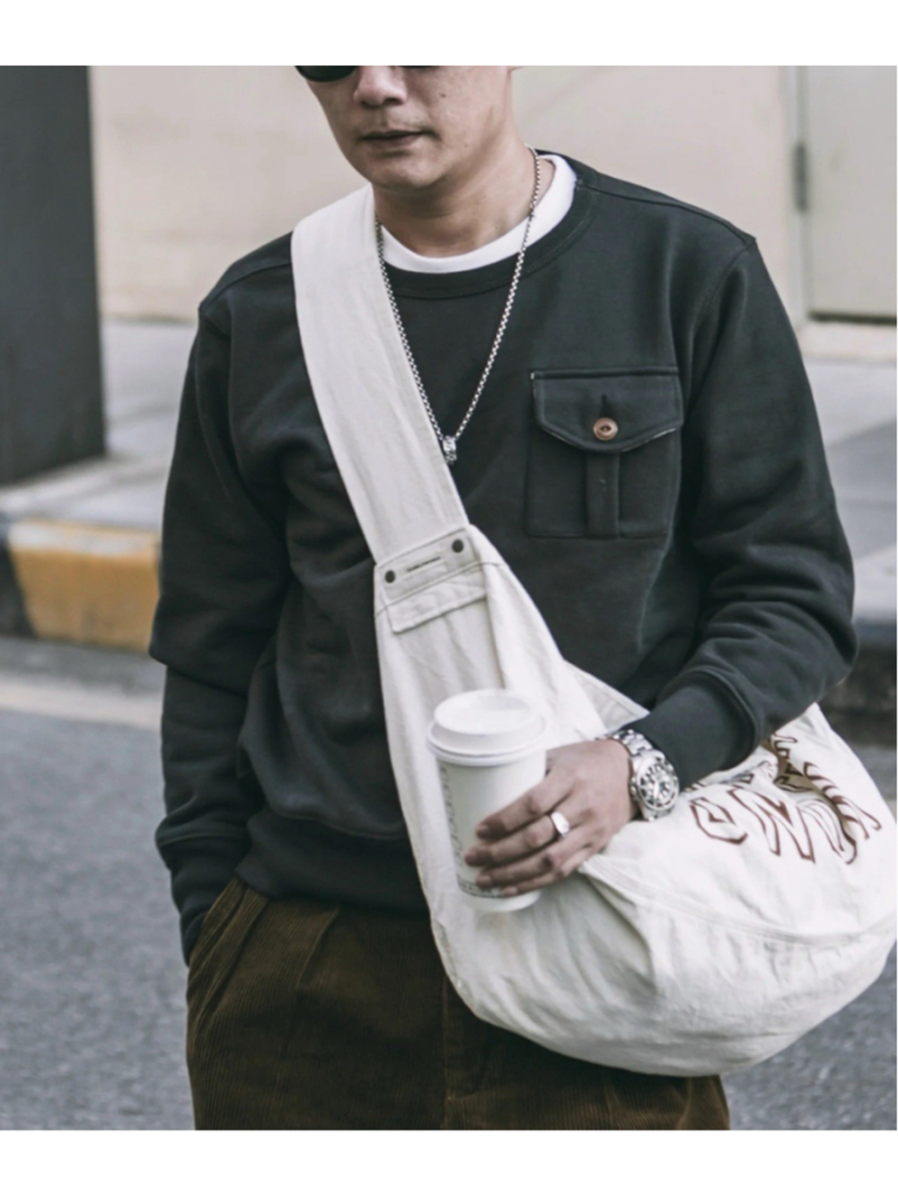 Non Stock Bronson Military Pocket Sweatshirt - Black XXL
